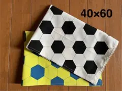 サッカーボール★単品ランチョンマット２枚セット40×60★給食ナフキン大判サイズ