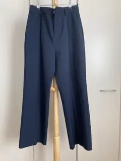 IKKA LOUNGE ネイビー ワイドパンツ ゴムウエスト