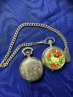 M*ィ様 Hello Kitty 懐中時計 シルバー色懐中時計　不動品
