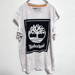 一点もの Timberland【XS】ティンバーランド ロゴ チュニック 白 綿のサムネイル