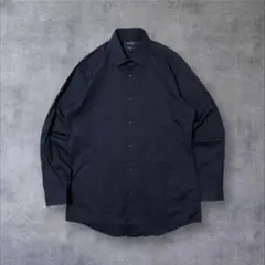 【APT.9】US輸入アメリカ古着メンズ無地長袖シャツスリムフィットブラックM