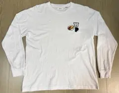 QUASH（クアッシュ）白 ホワイト ロンT 長袖カットソー 刺繍ロゴ Lサイズ