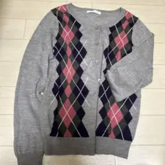 Lowrys FARM アーガイル柄 カーディガン