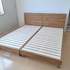 ウォールナットヘッドパネルベッド ニトリ NSleep マットレスセット