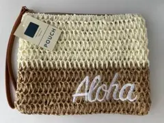 ハワイ　お土産　ポーチ　Aloha 刺繍
