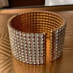 ラインストーン バングルA ブレスレット 社交ベリーダンス　ゴールド・シルバー