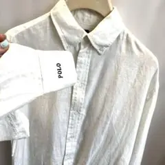 Polo Ralph Lauren リネン ホワイト長袖シャツ　羽織りに