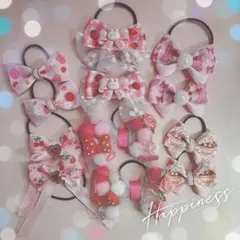 S-40②いちご柄ダブルリボン☆上靴タグ/シューズタグ⭐️匿名配送⭐️ S-40②いちご柄ダブルリボン☆上靴タグ/シューズタグ/夏服衣替え