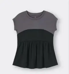 GU リブフリルコンビネーションTシャツ　150