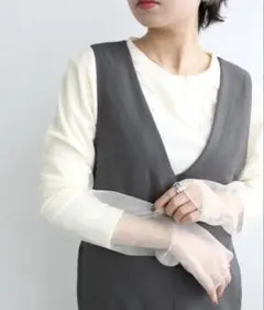 tシャツ シアーレイヤード風カットソー レディース新品