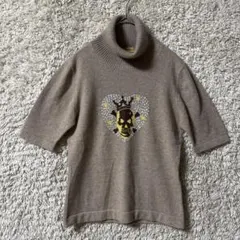 《美品》カシミヤ100% 半袖ニット セーター ブランド不明