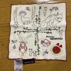 もののけ姫 ミニタオル ハンカチ 刺繍　ジブリのサムネイル