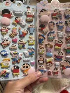 即日発送！クレヨンしんちゃん　しんちゃん　ぷにっと桃シール2枚セット