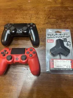 （動作不確認）PS4 純正コントローラー 2個 ＆ 変換アダプターセット