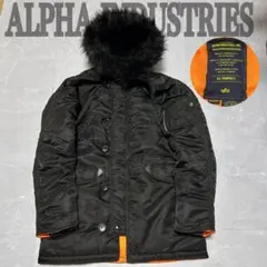 ☆極美品☆【ALPHA】N-3B フライトジャケット 2Way メンズ ブラック