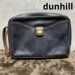ダンヒル dunhill レザー クラッチバッグ ネイビー