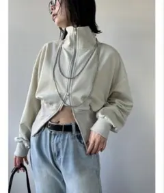 【値下げ中】HANNE Wジップトラックジャケット　アイボリー