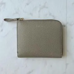 【美品】PELLE BORSA ペレボルサ L字ファスナーミニ財布　トープ　本革