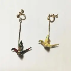 折り紙の鶴 イヤリング