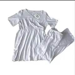 新品　バースデイ　マタニティパジャマ　産前産後　授乳口　M-L 上下セット　半袖