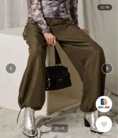 forever21 カーゴナイロンパンツ カーキS