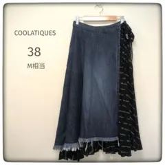 COOLATIQUES ラップスカート デニム ロゴプリント 38 リボンのサムネイル