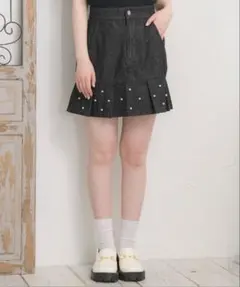 ems exciteパール付き デニム　ミニスカート