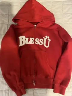 BLESSÜ ロゴ刺繍 ネイビー パーカー BlessU ネイビー フード付きパーカー Sサイズ - メルカリ