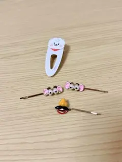 動物デザイン ヘアピンセット 3個クリップ1個