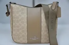 未使用に近い コーチ COACH シグネチャー ショルダー バッグ ベージュ