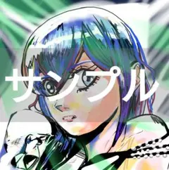 カラフル キャラクターアートイラスト酒飲む女 デジタルアート