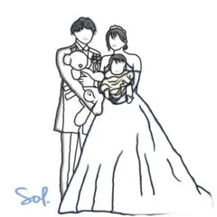 家族似顔絵 イラスト オーダー 記念日 プレゼント ウェディング A4