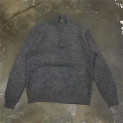 ★Ralph Lauren ハーフジップ ウール ニット セーター L グレー