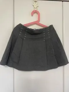 ZARA キッズ スタッズ付き プリーツスカート グレー 140cm
