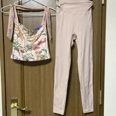 フラワープリント ヨガウェアセット