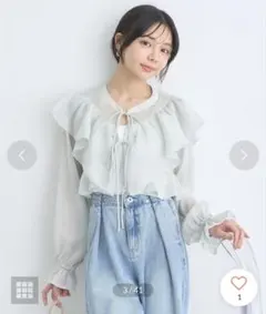 シアーラッフルショートボレロ（ミントグリーン）