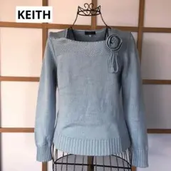 美品　KEITH キース　レディース　ニット　トップス　セーター　水色　M