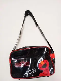 エルモセサミストリートエナメルショルダーバッグ黒