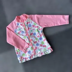 女児　80㎝　長袖　ラッシュガード　フルーツ　来年用　海　プール　水遊び　ピンク