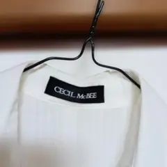CECIL McBEE ノースリーブシャツ ホワイト