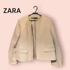 新品未使用ZARA ノーカラーピンクジャケット ベージュピンク