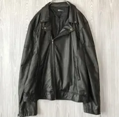 ブラックライダースジャケット　フェイクレザー　レザー