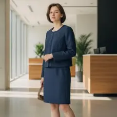 激安　セレモニースーツ　上下セット割　ネイビー ジャケット スカートセット　上品