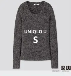 ユニクロユー　メランジラウンドネックセーター　420988 ブラック　美品