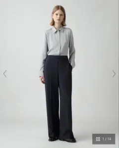 セオリー パンツスーツ セットアップ ノーカラー アドミラルクレープ