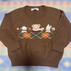 ち*ん様 familiar 動物柄ニットセーター 100cm