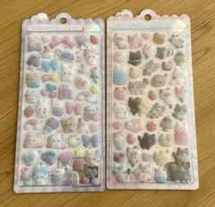 【正規品】ふわふわドロップシール　動物　フロッキー２枚セット　クーリア