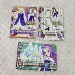 アイカツカード パープルジュエリーワンピ ピュアエンジェルアクアリボン