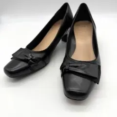 極美品★pitti FEMININE リボンパンプス 黒　ブラック 23cmのサムネイル