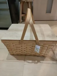 ◌3COINS wood chip basket with lid L ◌